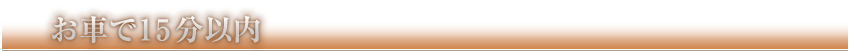 お車で15分以内